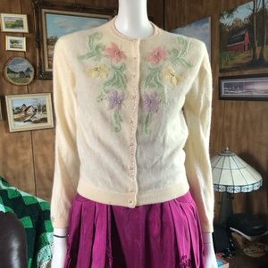 Gorgeous Beaded Vintage Floral Sweater